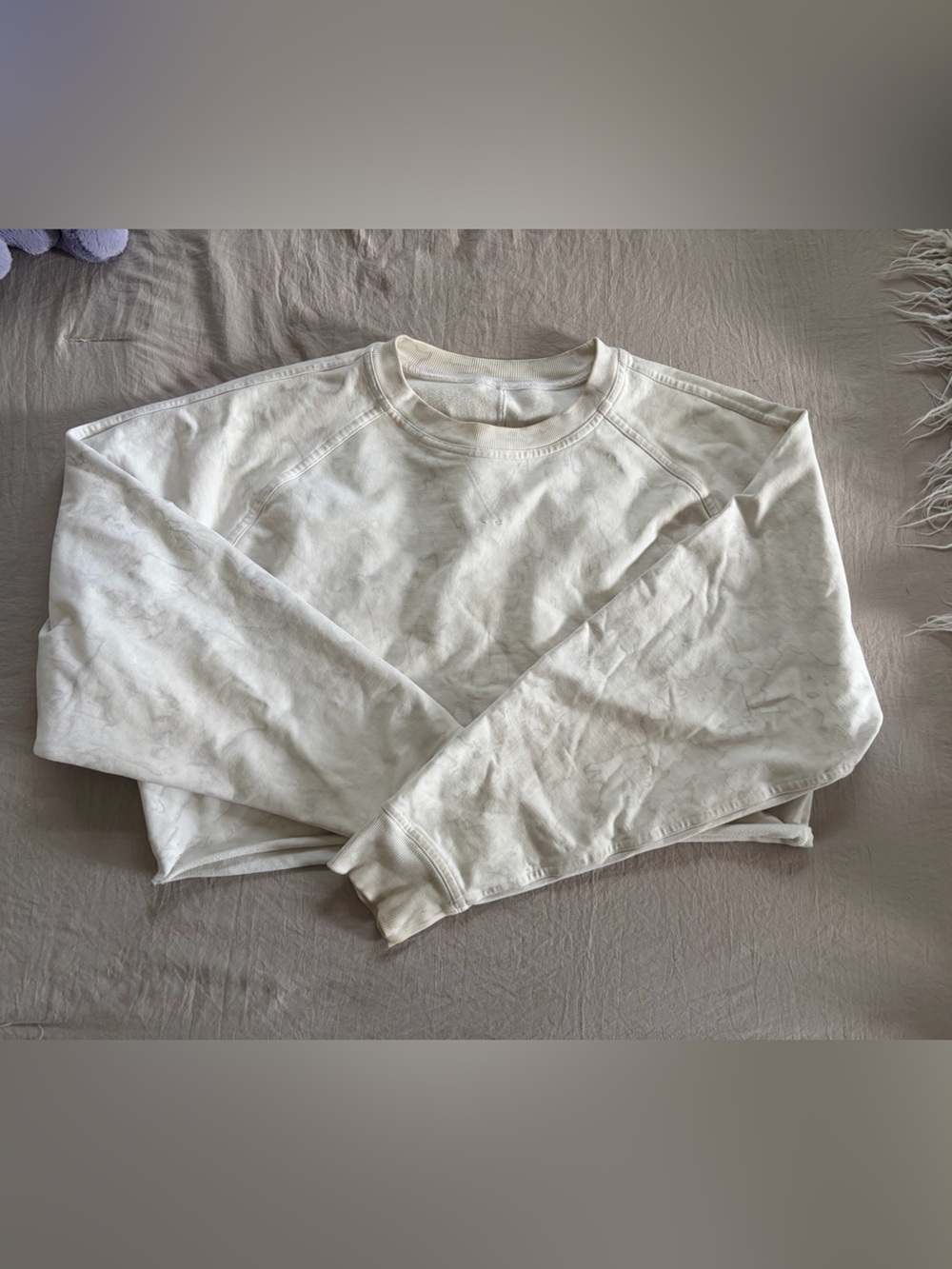 Cropped Cream Crewneck Sweatshirt - Women's Top
